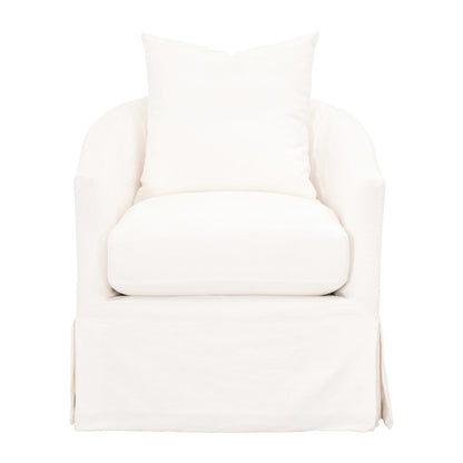 Stitch & Hand - Upholstery Transitional Faye Slipcover Swivel Club Chair