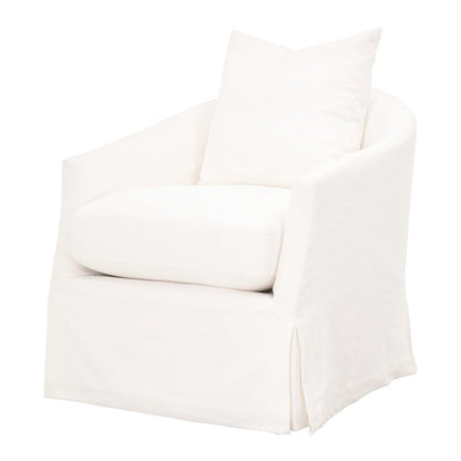 Stitch & Hand - Upholstery Transitional Faye Slipcover Swivel Club Chair