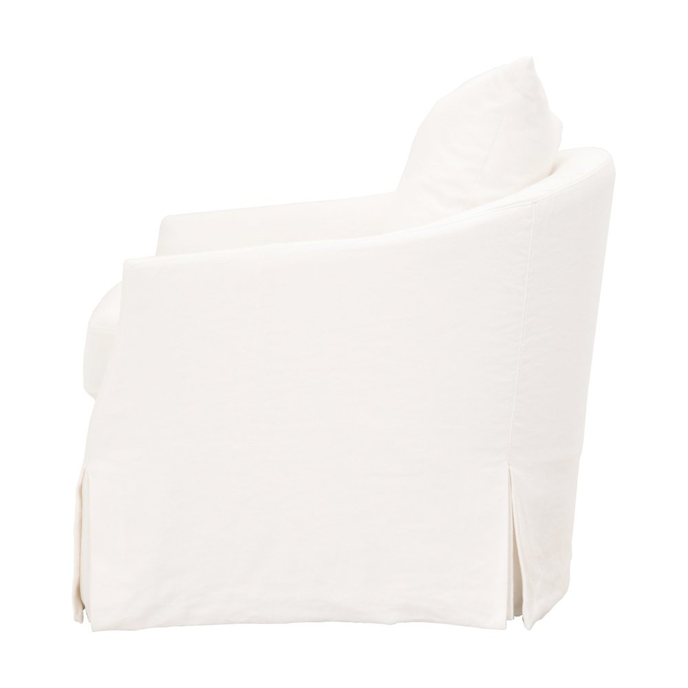 Stitch & Hand - Upholstery Transitional Faye Slipcover Swivel Club Chair