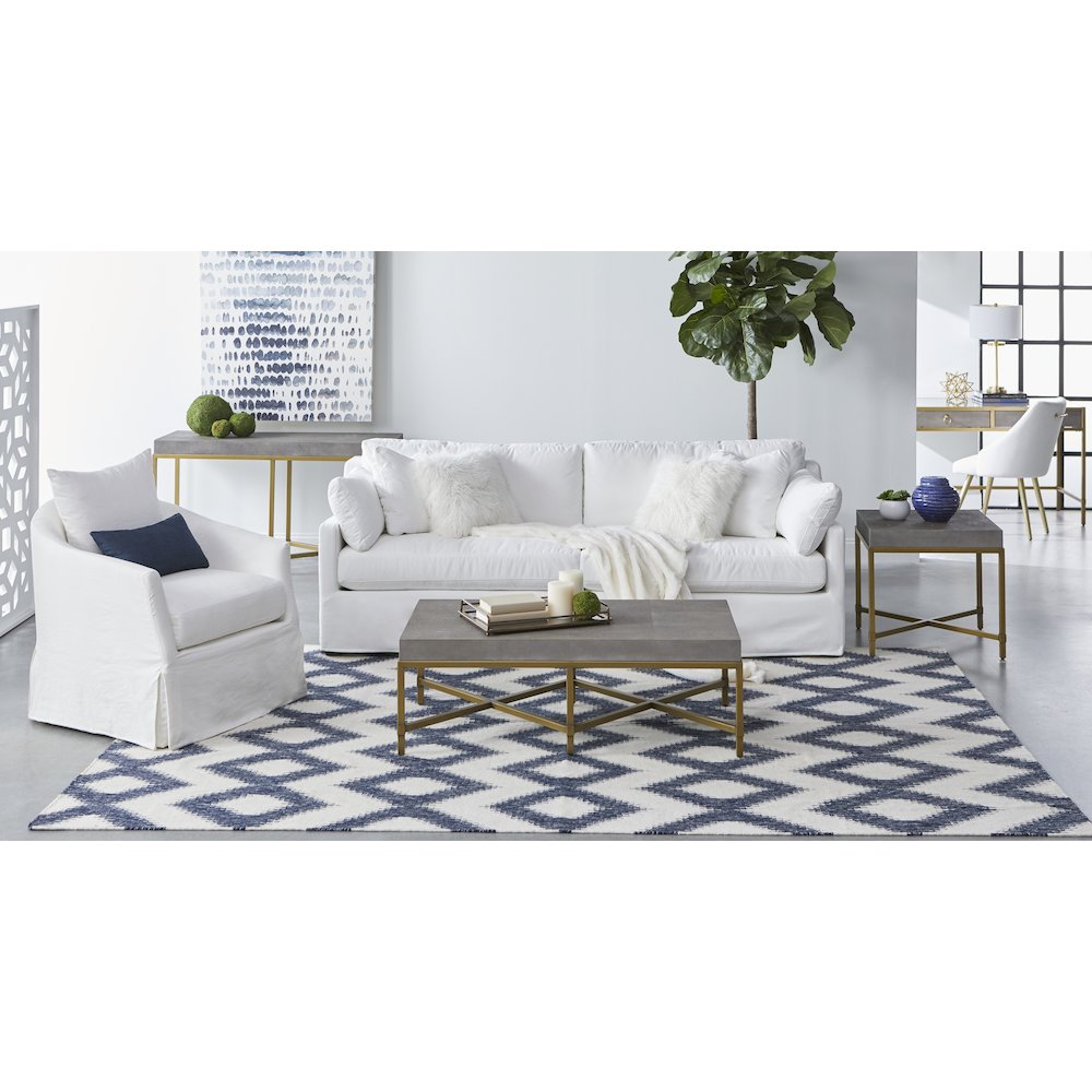 Stitch & Hand - Upholstery Transitional Faye Slipcover Swivel Club Chair