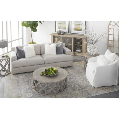 Stitch & Hand - Upholstery Transitional Faye Slipcover Swivel Club Chair