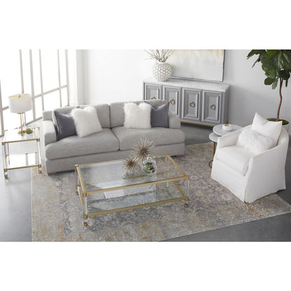 Stitch & Hand - Upholstery Transitional Faye Slipcover Swivel Club Chair