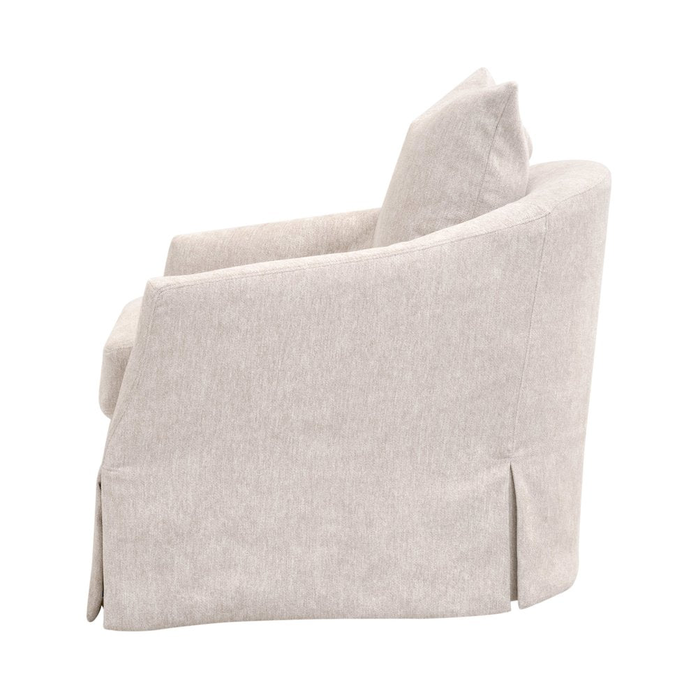 Stitch & Hand - Upholstery Transitional Faye Slipcover Swivel Club Chair