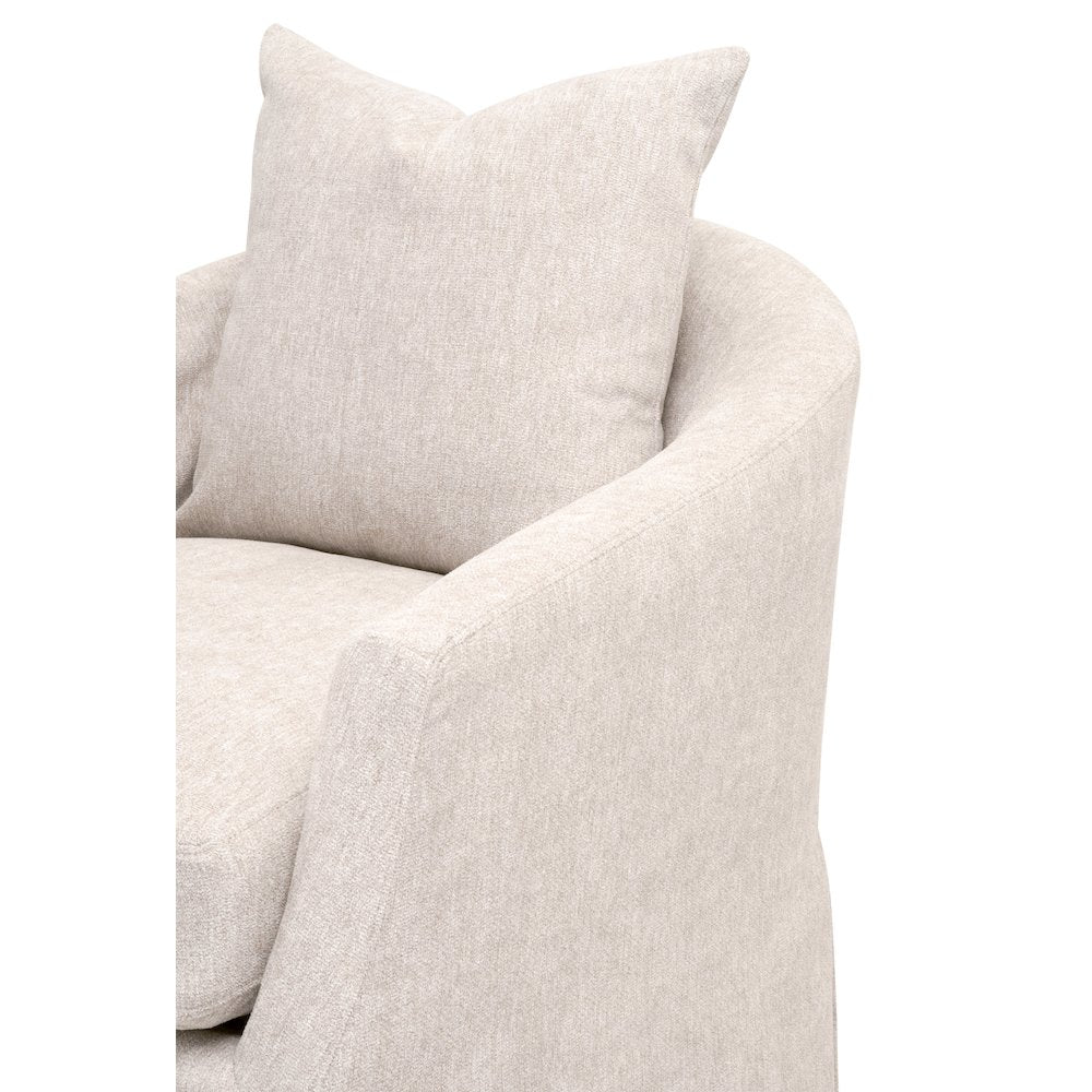 Stitch & Hand - Upholstery Transitional Faye Slipcover Swivel Club Chair