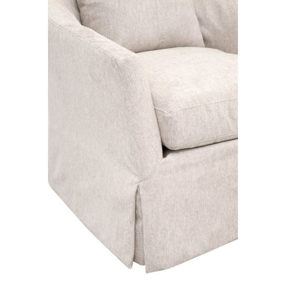 Stitch & Hand - Upholstery Transitional Faye Slipcover Swivel Club Chair