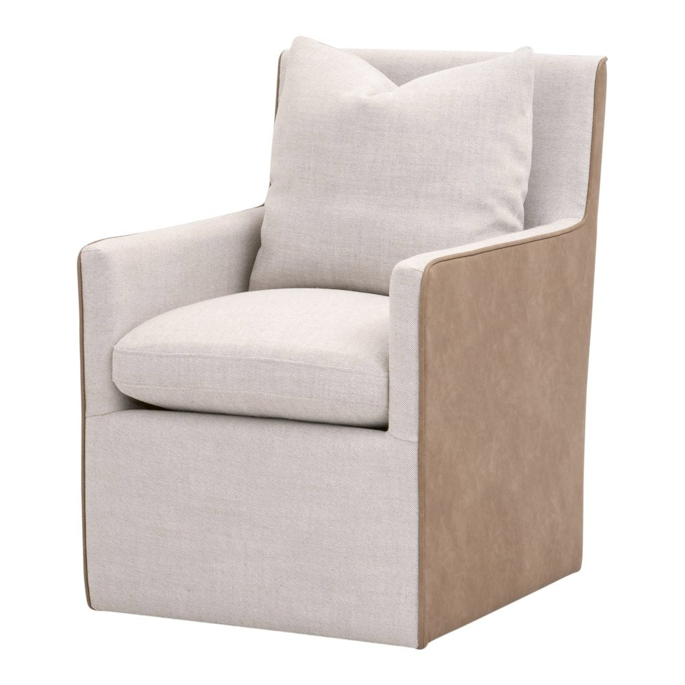 Essentials Transitional Harmony Arm Chair With Casters