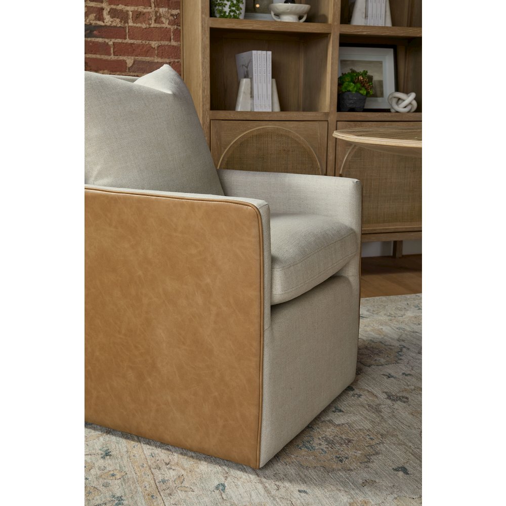 Essentials Transitional Harmony Arm Chair With Casters