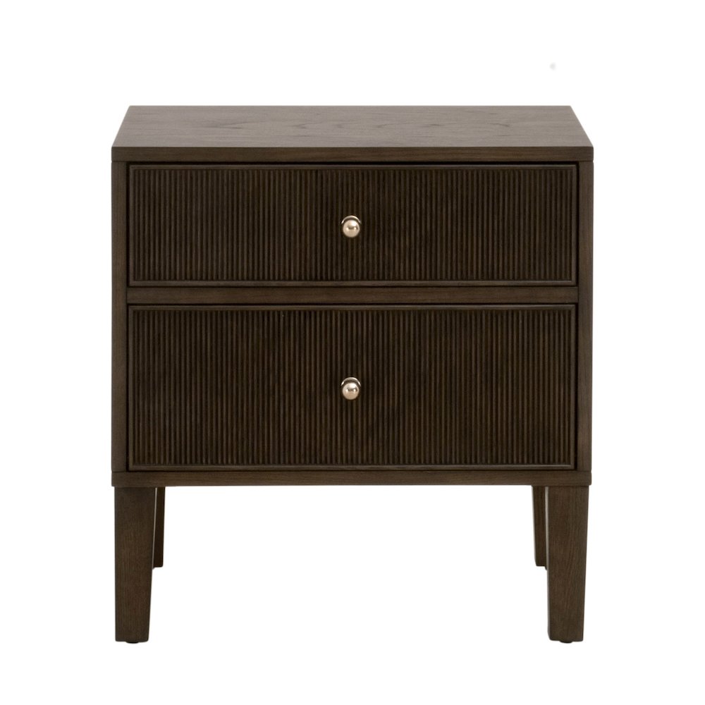Bronze Bay Transitional Highland 2-Drawer Nightstand