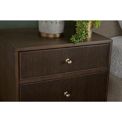 Bronze Bay Transitional Highland 2-Drawer Nightstand