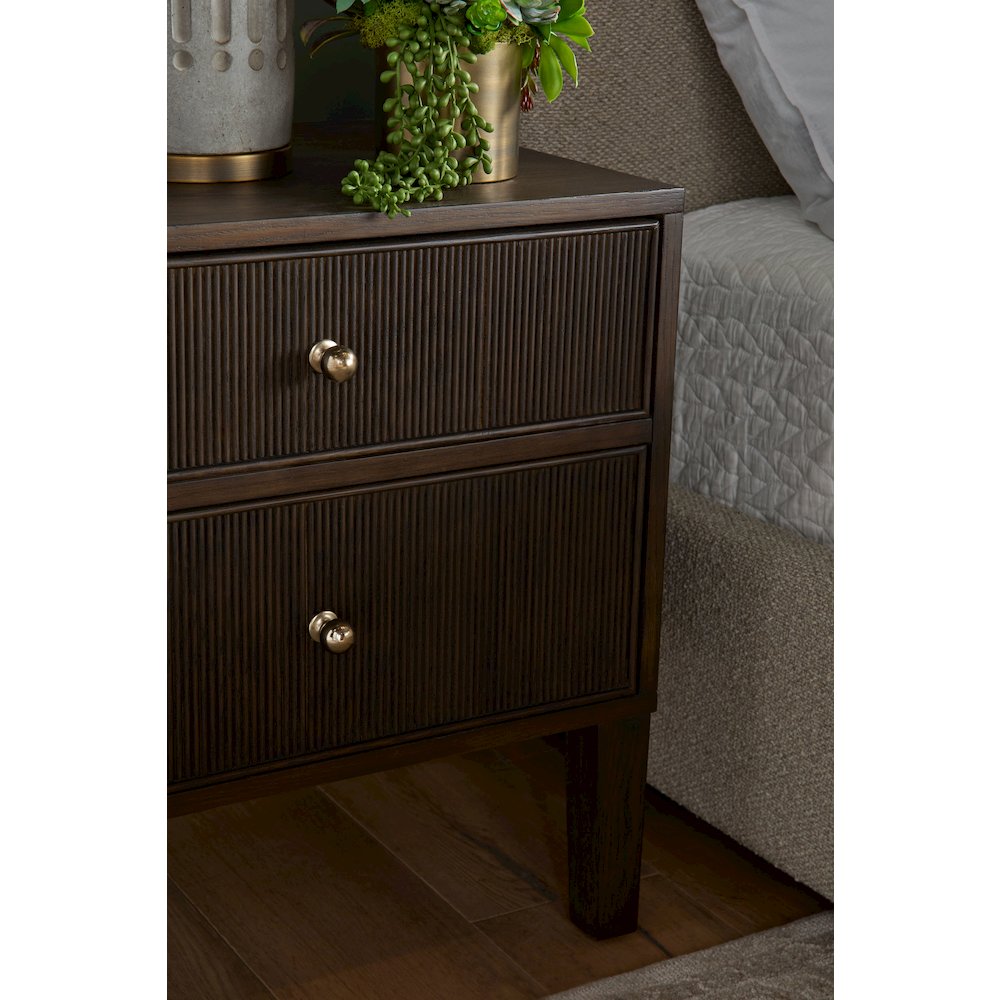 Bronze Bay Transitional Highland 2-Drawer Nightstand
