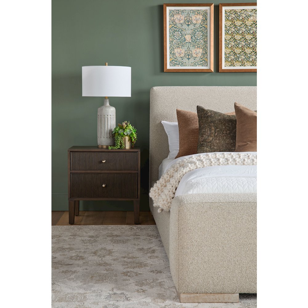 Bronze Bay Transitional Highland 2-Drawer Nightstand