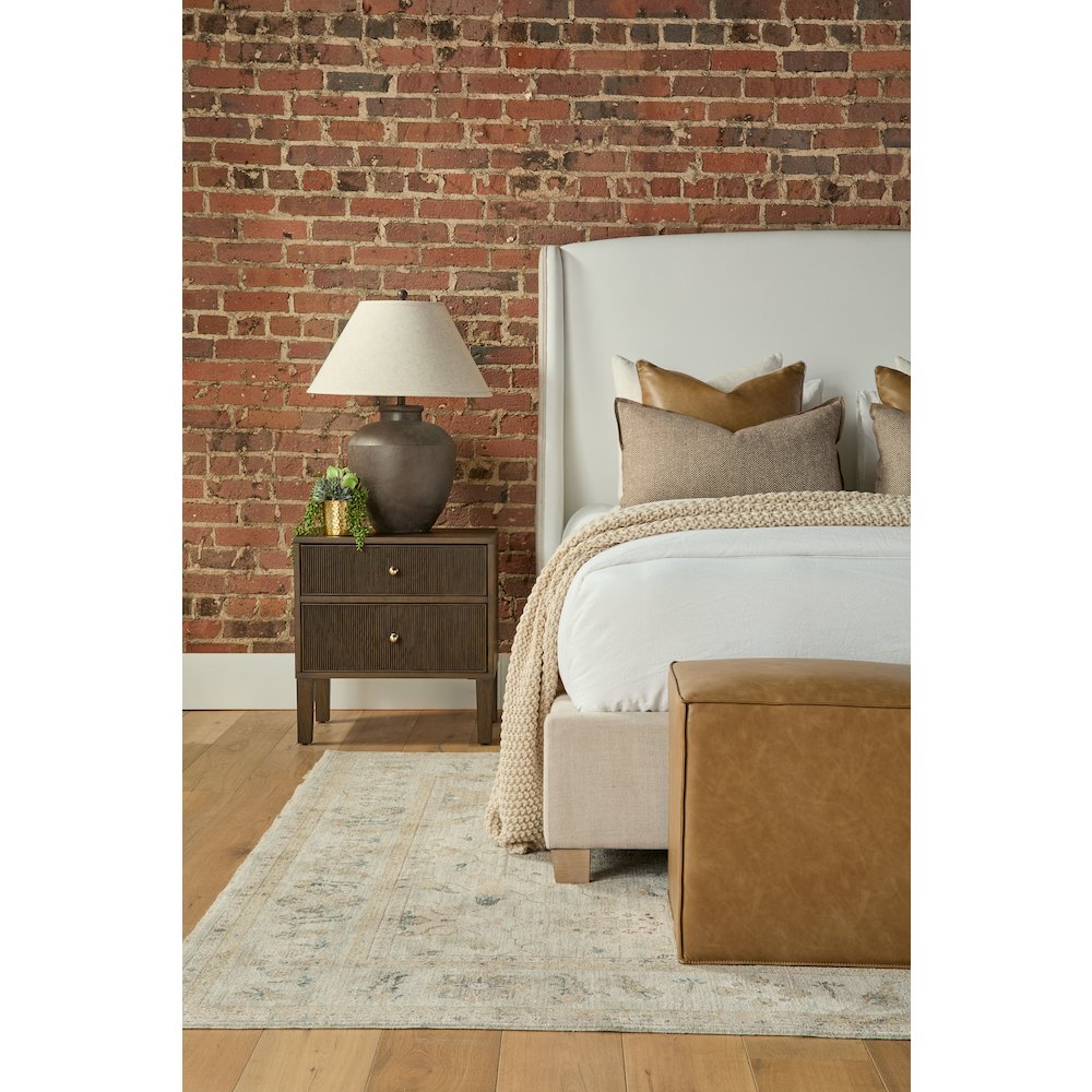 Bronze Bay Transitional Highland 2-Drawer Nightstand
