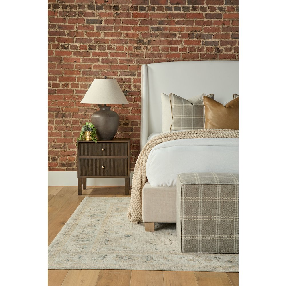 Bronze Bay Transitional Highland 2-Drawer Nightstand