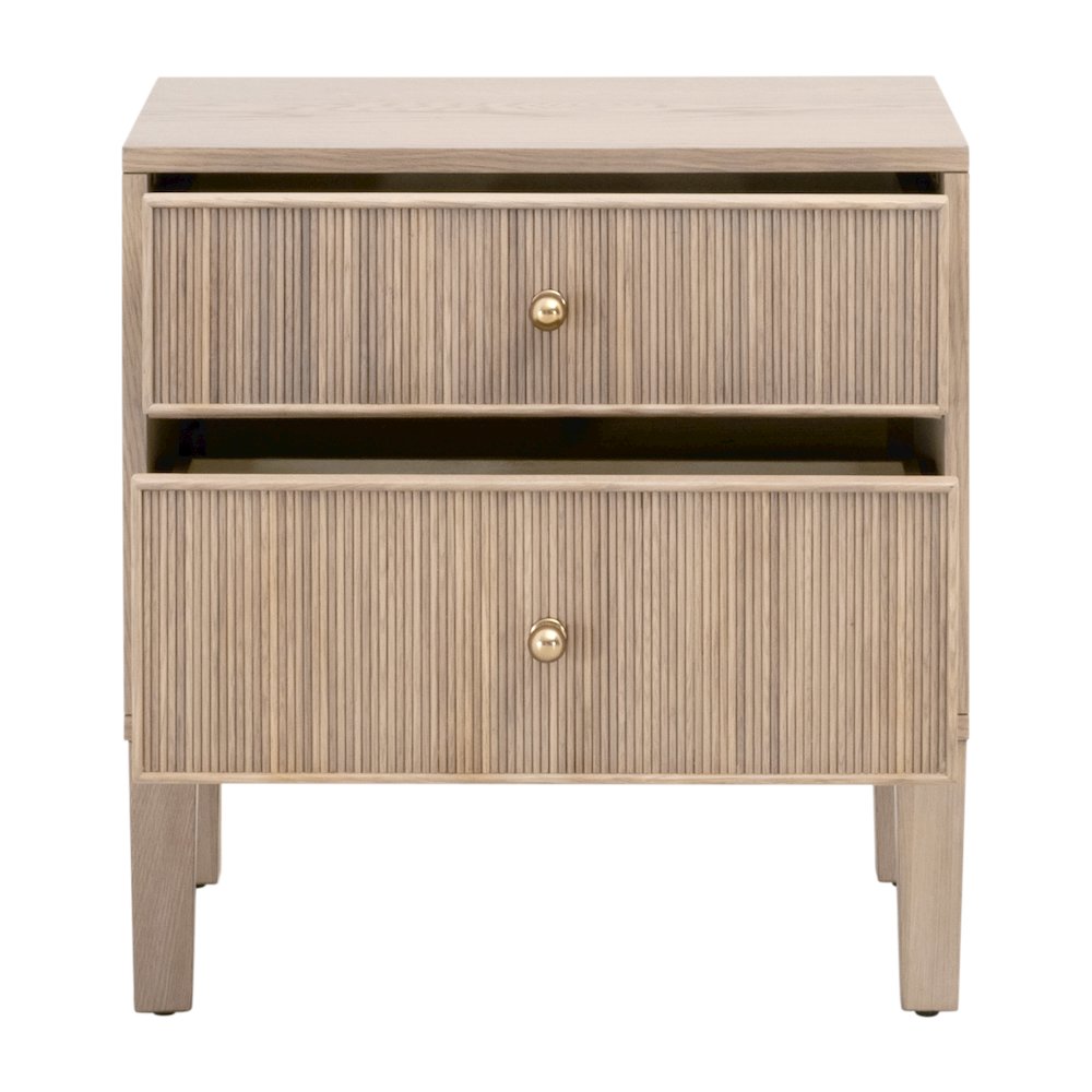 Bronze Bay Transitional Highland 2-Drawer Nightstand