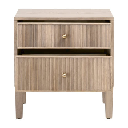 Bronze Bay Transitional Highland 2-Drawer Nightstand
