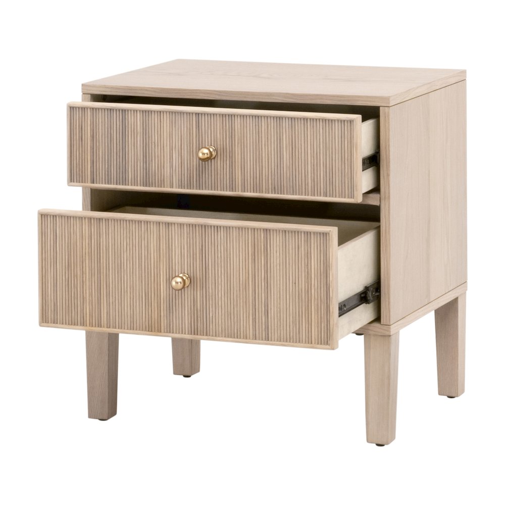 Bronze Bay Transitional Highland 2-Drawer Nightstand