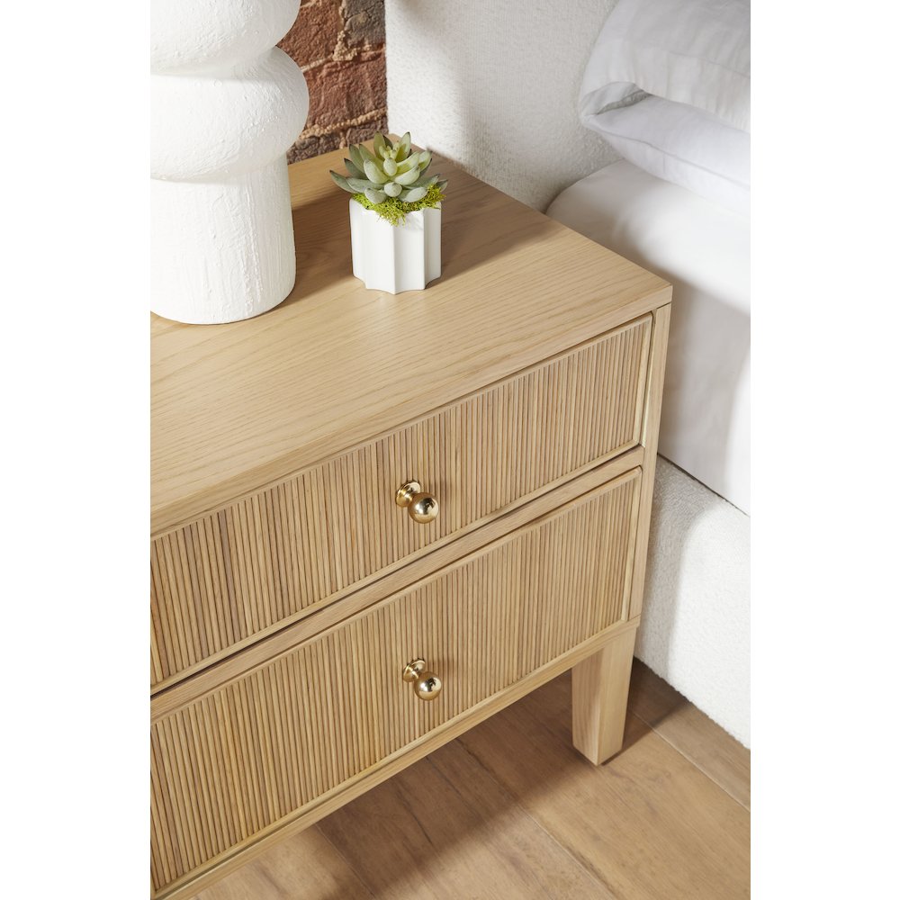 Bronze Bay Transitional Highland 2-Drawer Nightstand