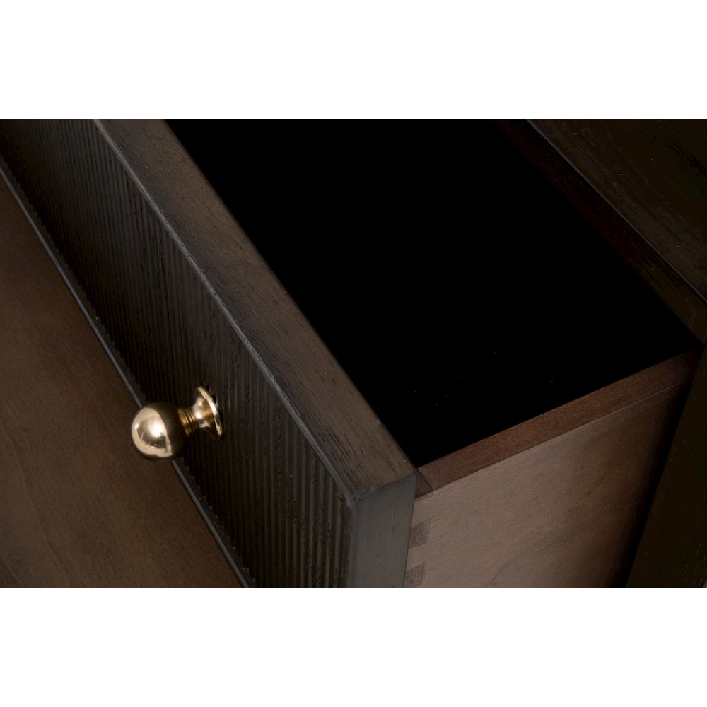 Bronze Bay Transitional Highland Open Shelf 2-Drawer Nightstand