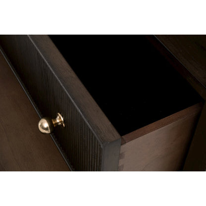 Bronze Bay Transitional Highland Open Shelf 2-Drawer Nightstand
