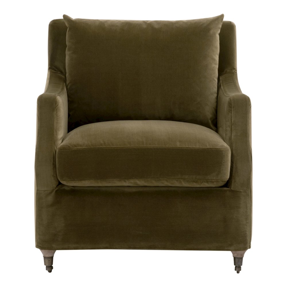 Stitch & Hand - Upholstery Transitional Jade Slipcover Club Chair