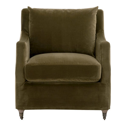 Stitch & Hand - Upholstery Transitional Jade Slipcover Club Chair