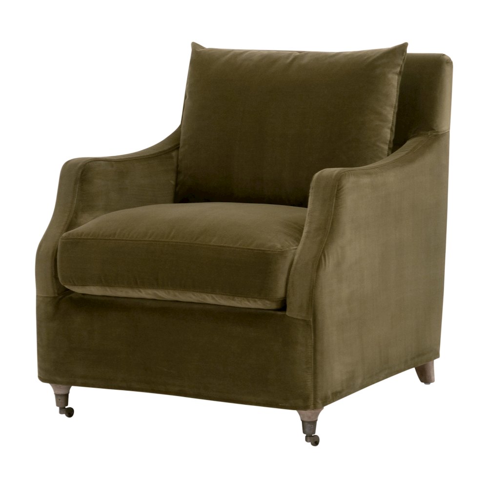 Stitch & Hand - Upholstery Transitional Jade Slipcover Club Chair
