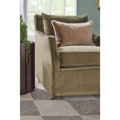 Stitch & Hand - Upholstery Transitional Jade Slipcover Club Chair