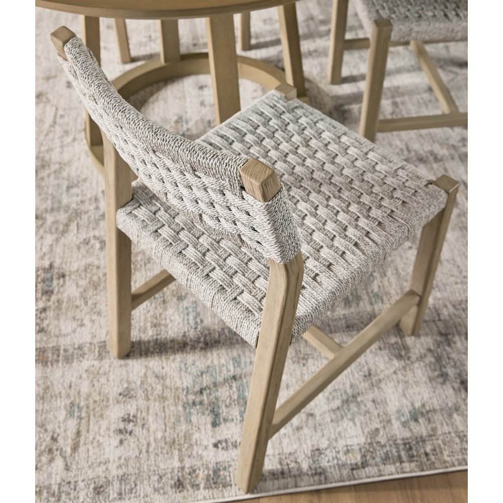 Woven - Outdoor  Transitional Kitts Indoor/Outdoor Dining Chair, Set of 2