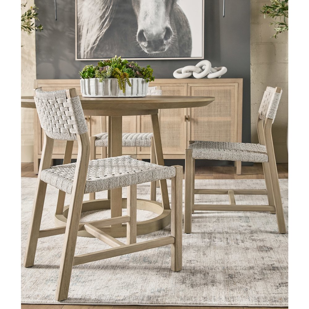 Woven - Outdoor  Transitional Kitts Indoor/Outdoor Dining Chair, Set of 2