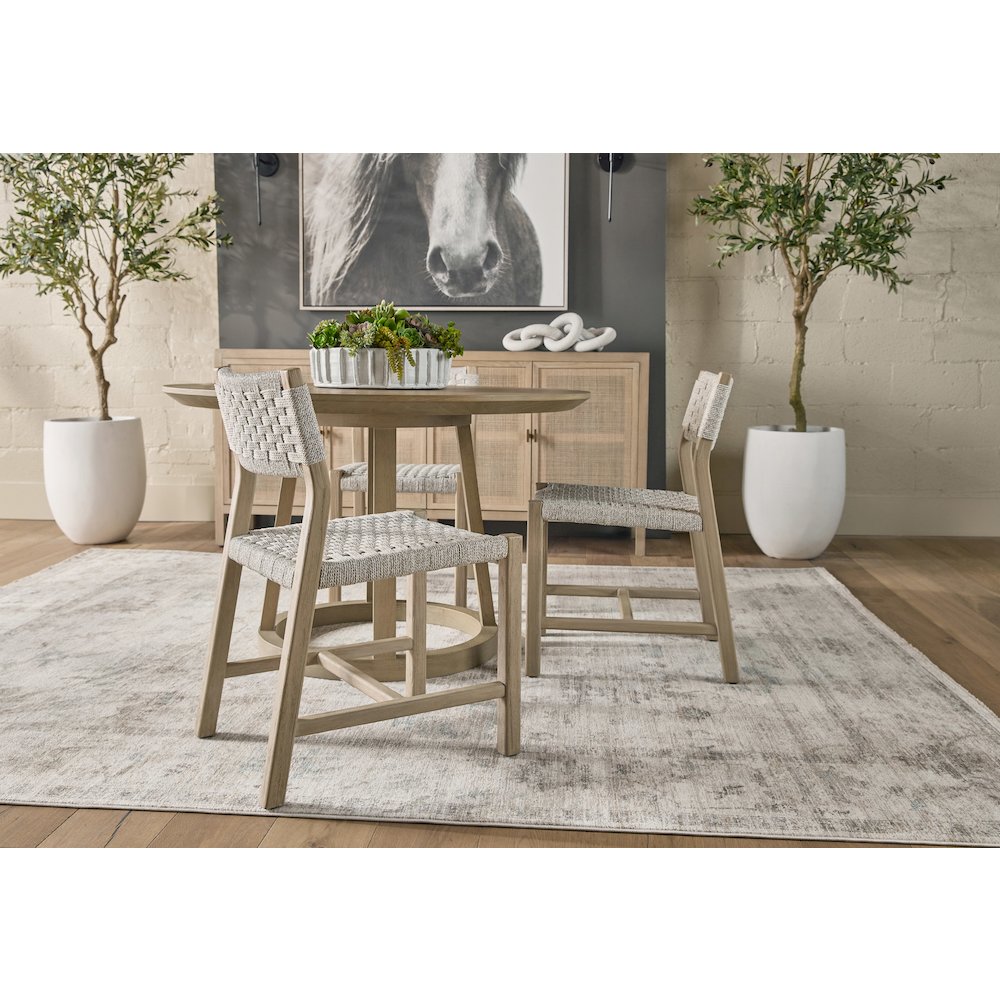 Woven - Outdoor  Transitional Kitts Indoor/Outdoor Dining Chair, Set of 2