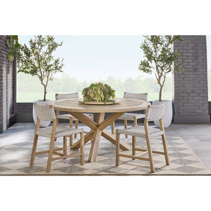 Woven - Outdoor  Transitional Kitts Indoor/Outdoor Dining Chair, Set of 2