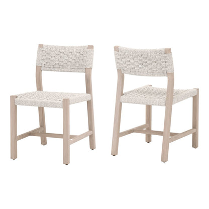 Woven - Outdoor  Transitional Kitts Indoor/Outdoor Dining Chair, Set of 2