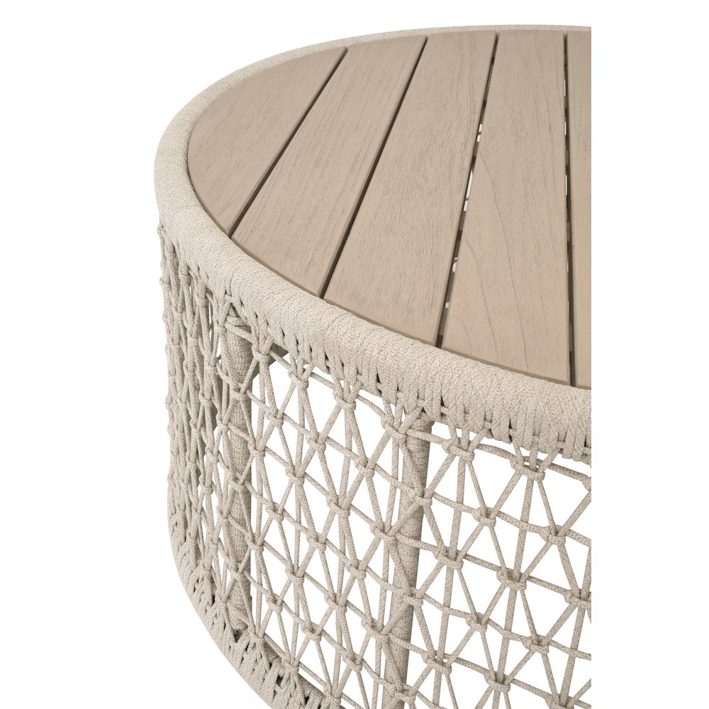 Woven - Outdoor  Transitional Knit Outdoor Round Coffee Table