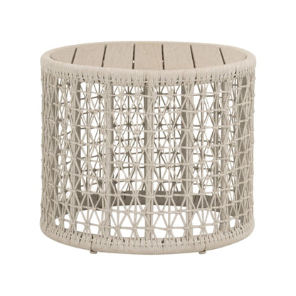 Woven - Outdoor  Transitional Knit Outdoor Round End Table