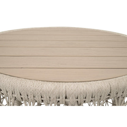 Woven - Outdoor  Transitional Knit Outdoor Round End Table