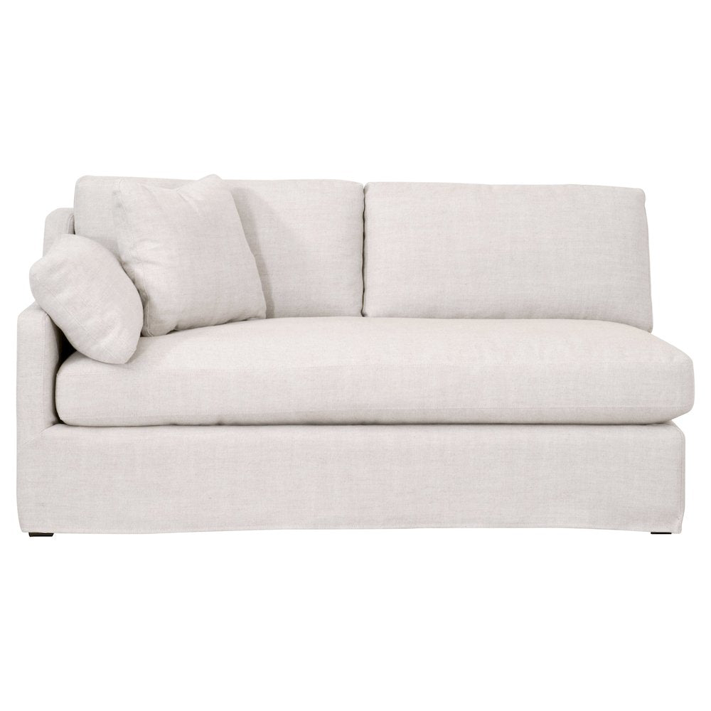 Transitional Lena Modular Slipcover 2-Seat Left Slope Arm Sofa