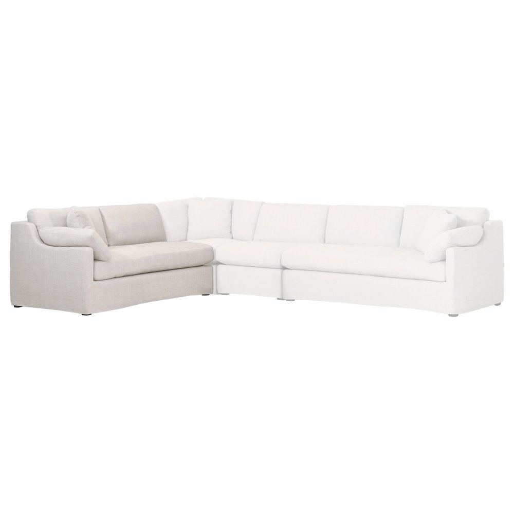 Transitional Lena Modular Slipcover 2-Seat Left Slope Arm Sofa
