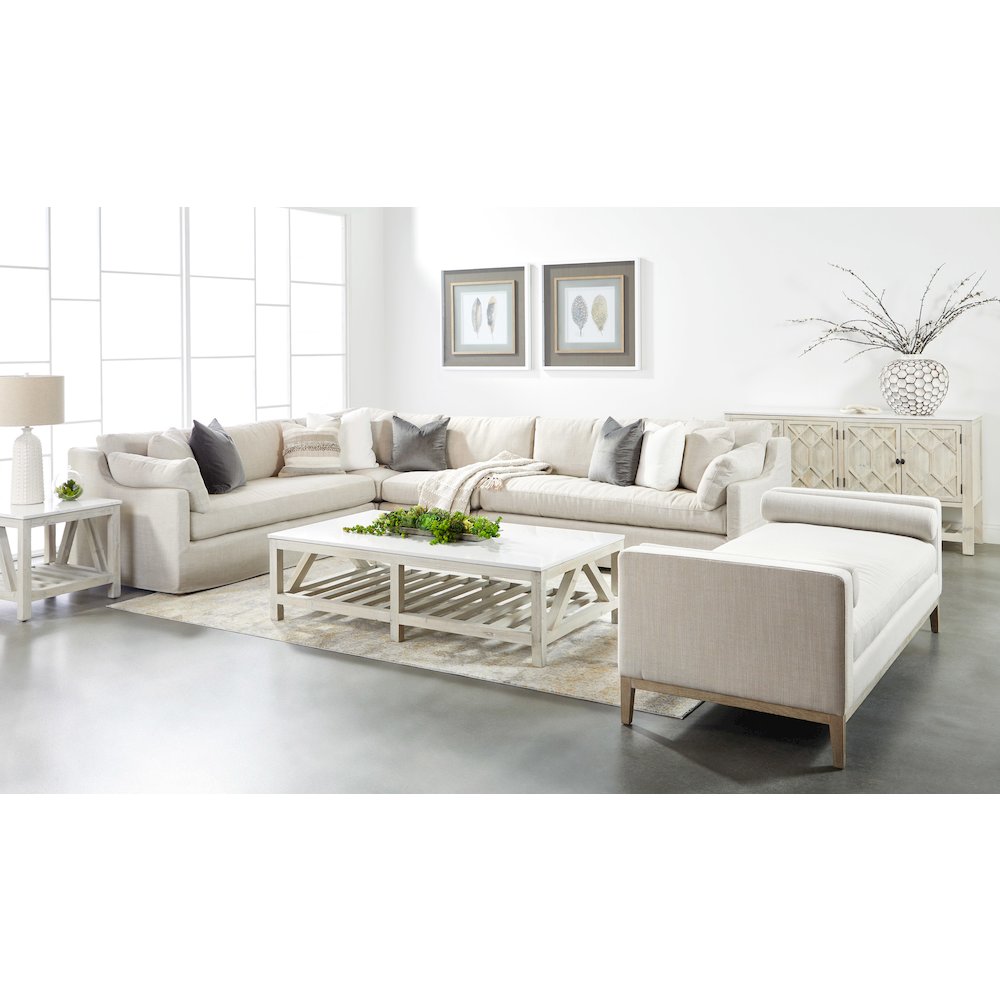 Transitional Lena Modular Slipcover 2-Seat Left Slope Arm Sofa