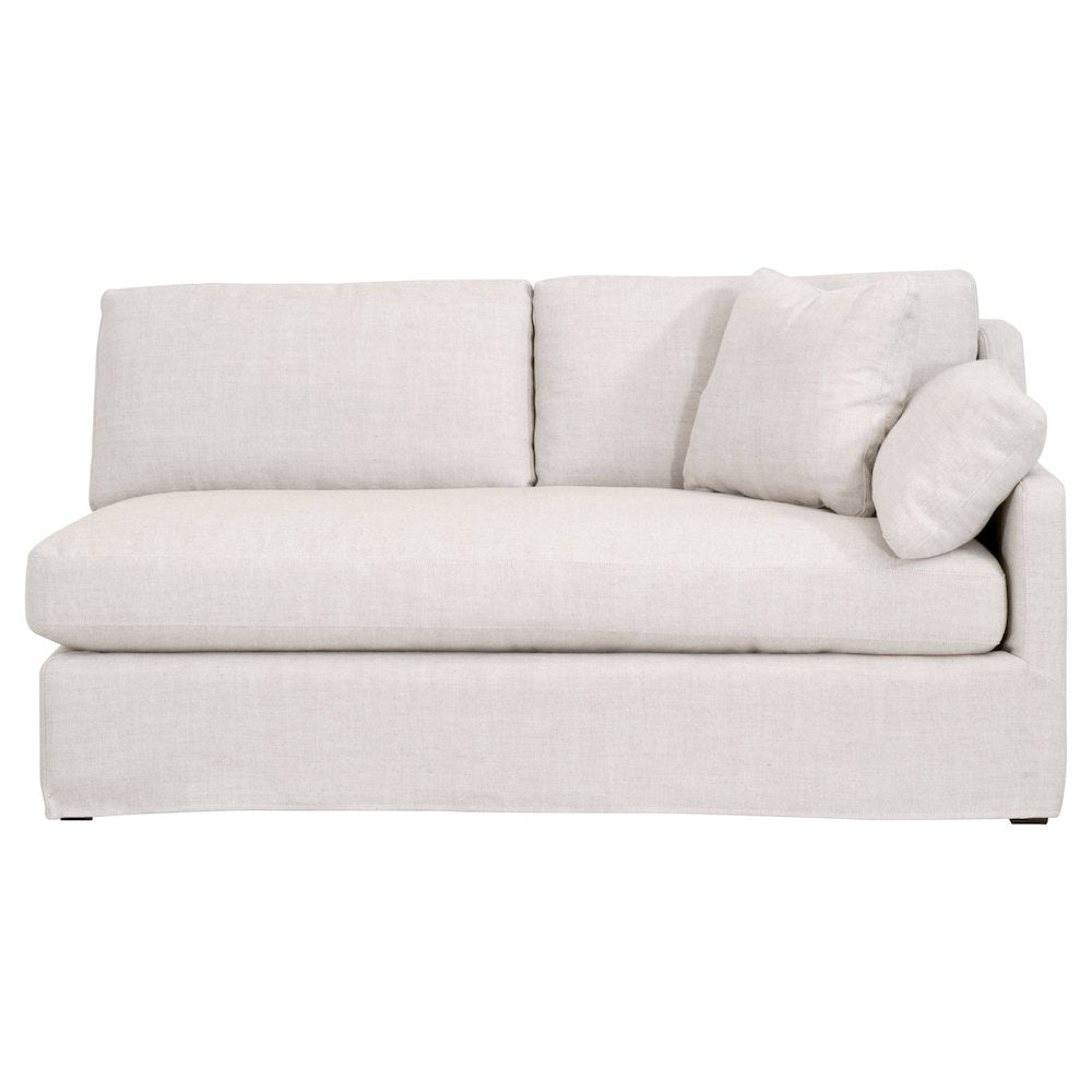 Transitional Lena Modular Slipcover 2-Seat Right Slope Arm Sofa