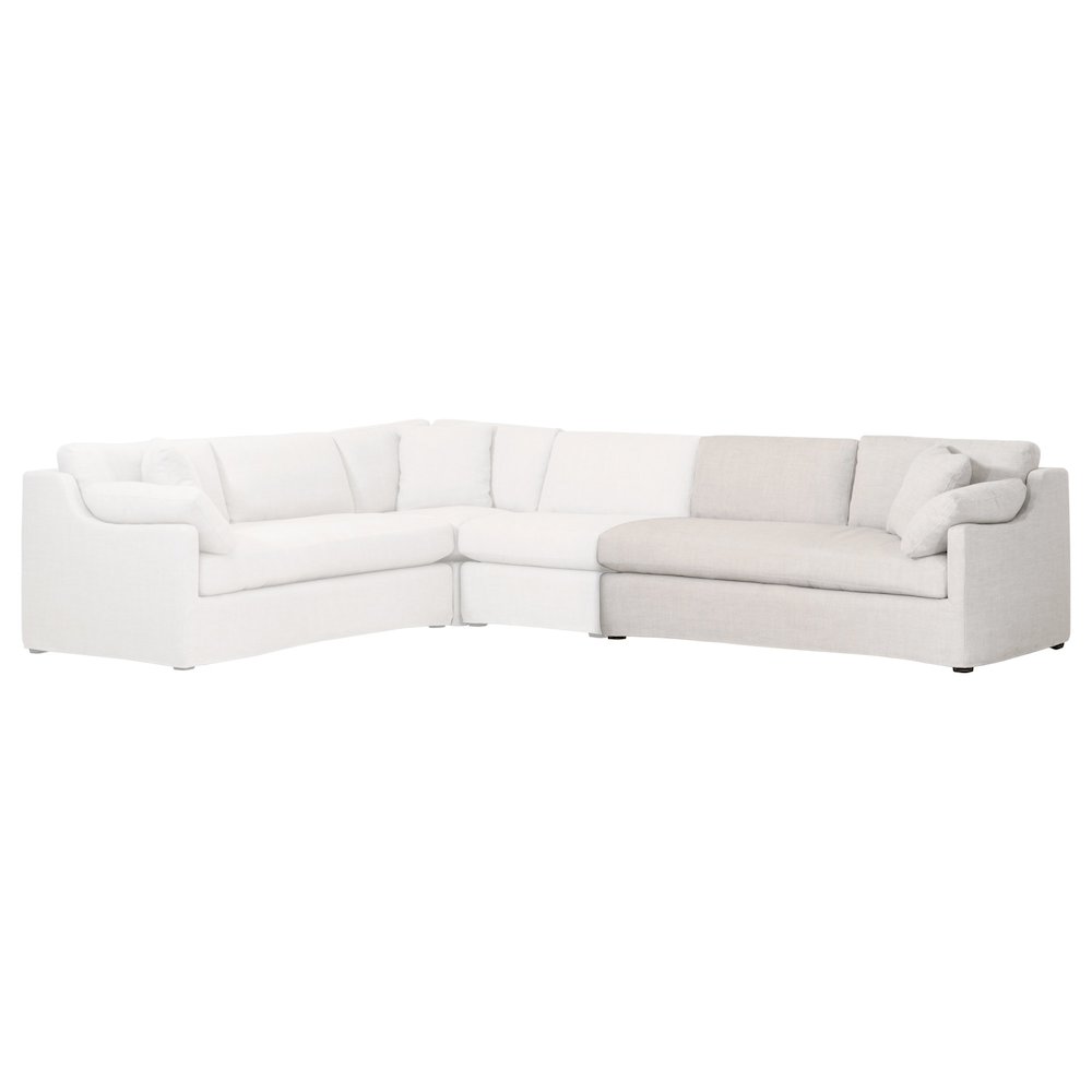 Transitional Lena Modular Slipcover 2-Seat Right Slope Arm Sofa
