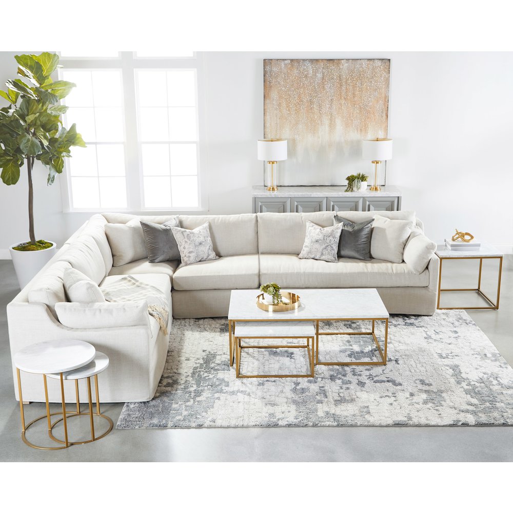 Transitional Lena Modular Slipcover 2-Seat Right Slope Arm Sofa