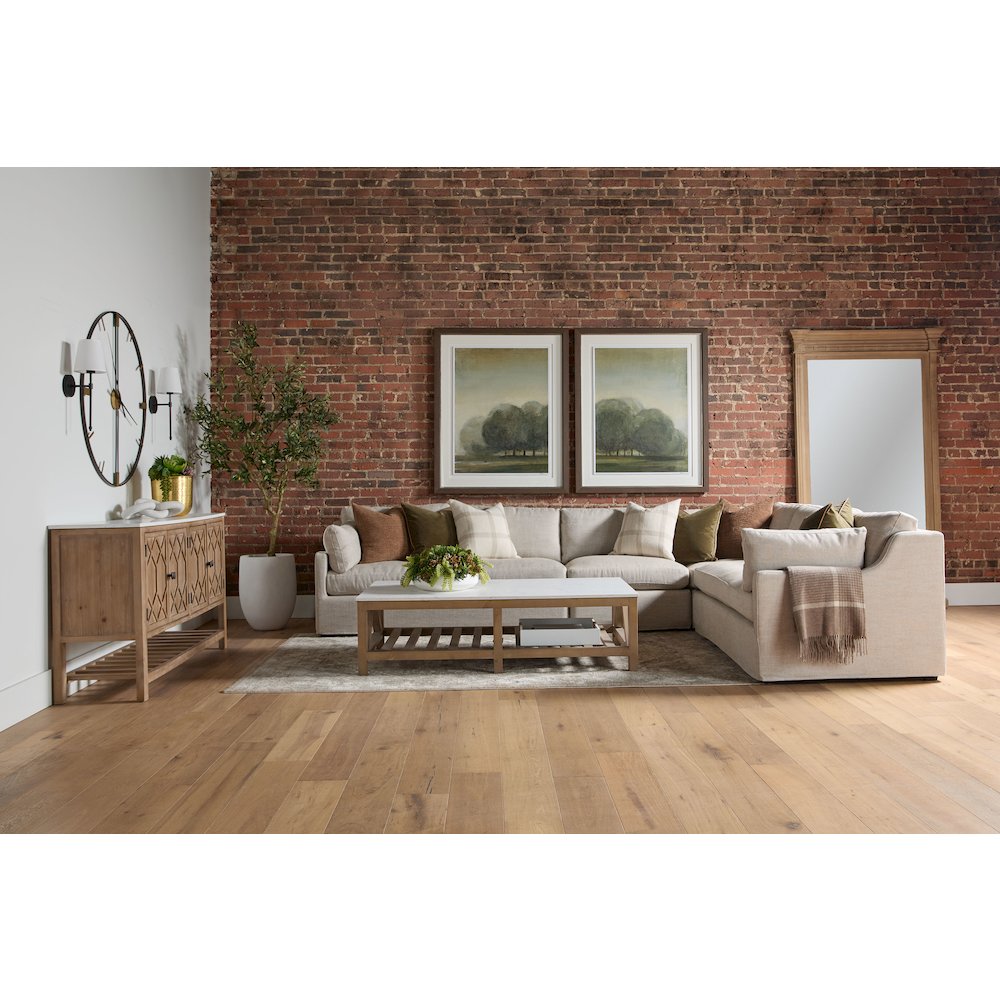 Transitional Lena Modular Slipcover 2-Seat Right Slope Arm Sofa
