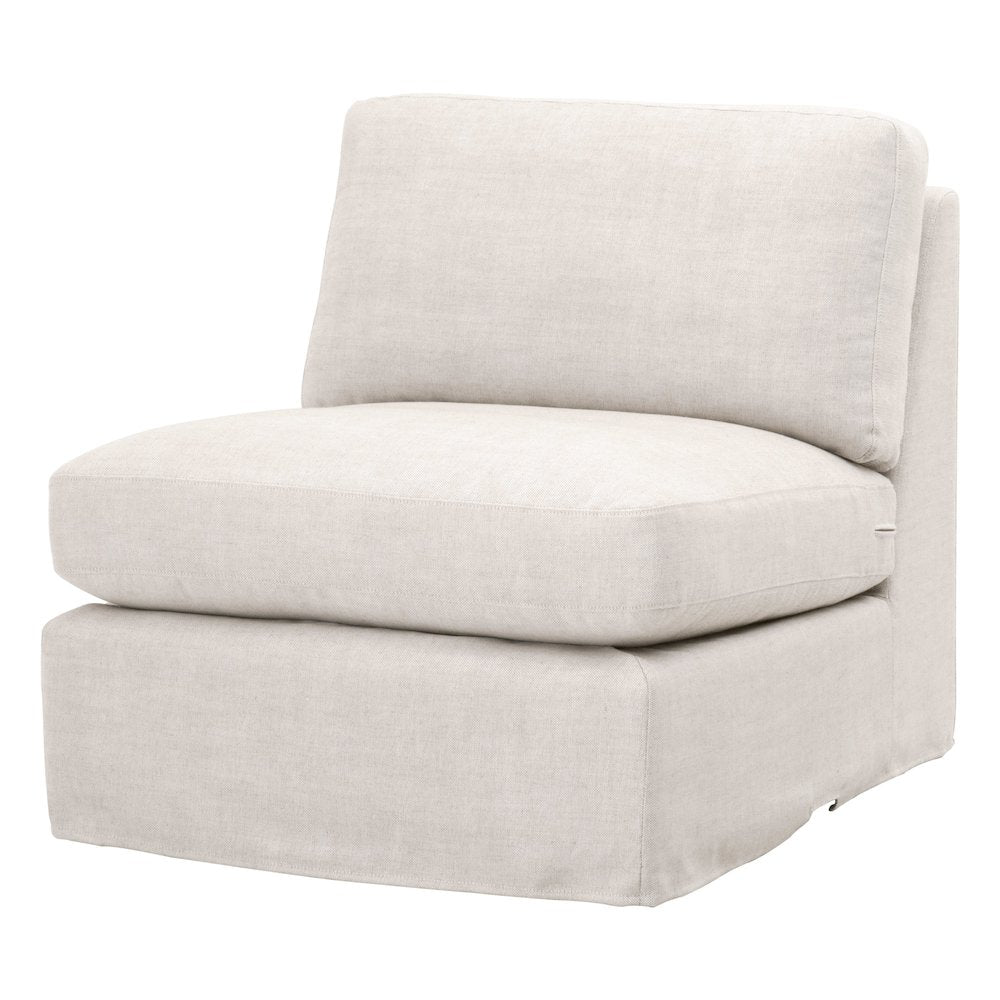Transitional Lena Modular Slipcover 1-Seat Armless Chair