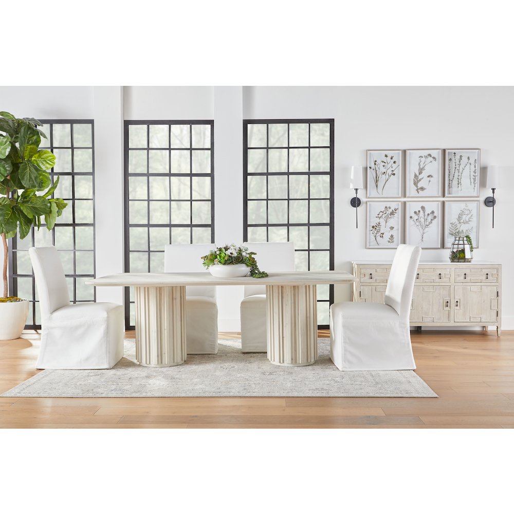 Transitional Levi Slipcover Dining Chair, Set of 2