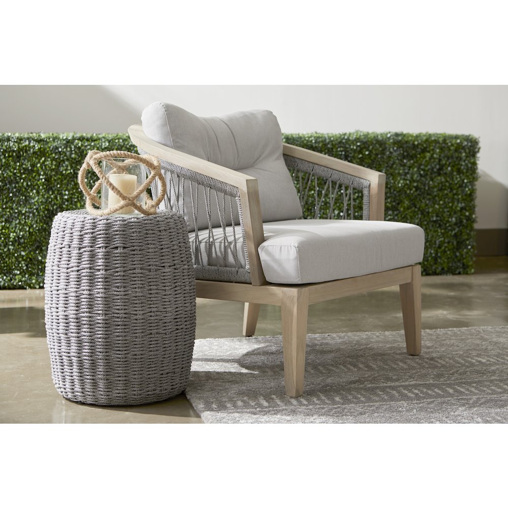 Woven Transitional Loom Accent Table