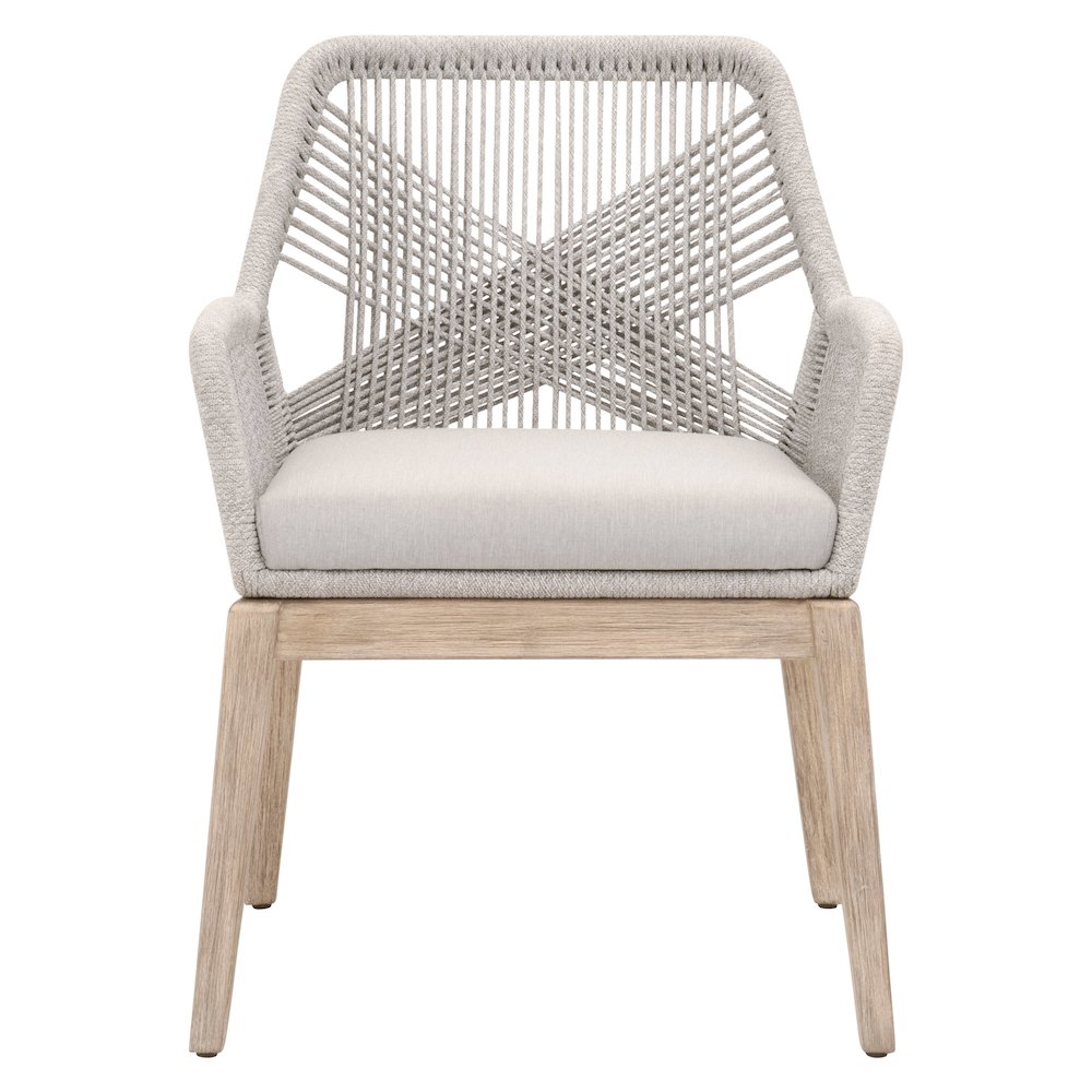 Woven Transitional Loom Arm Chair, Set of 2