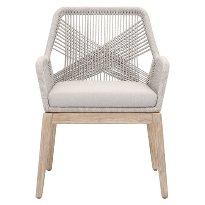 Woven Transitional Loom Arm Chair, Set of 2
