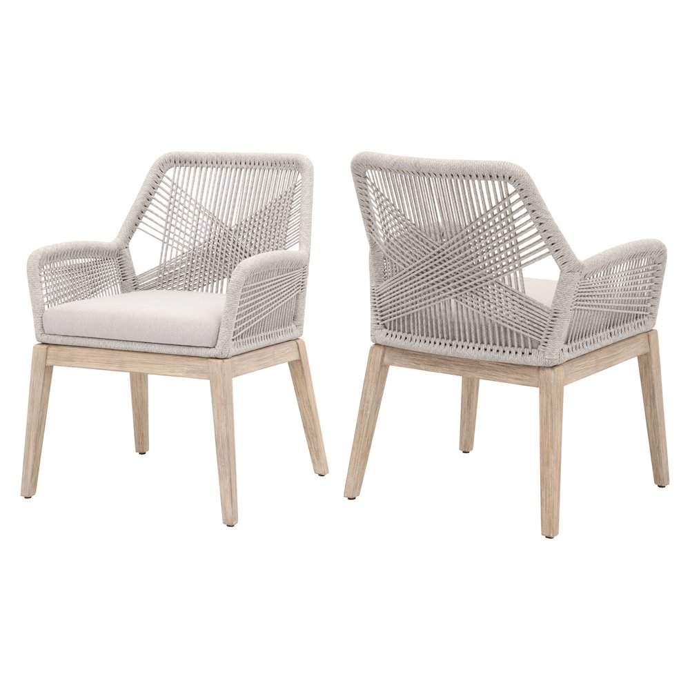 Woven Transitional Loom Arm Chair, Set of 2