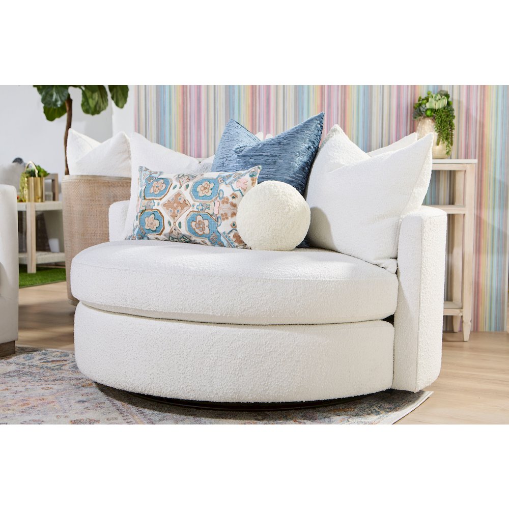 Stitch & Hand - Upholstery Transitional Lourne Grand Swivel Sofa Chair