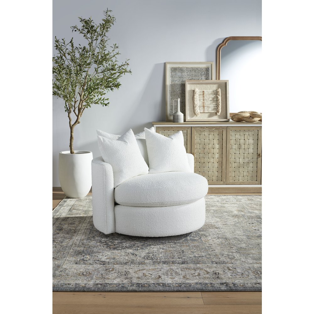 Stitch & Hand - Upholstery Transitional Lourne Petite Swivel Sofa Chair